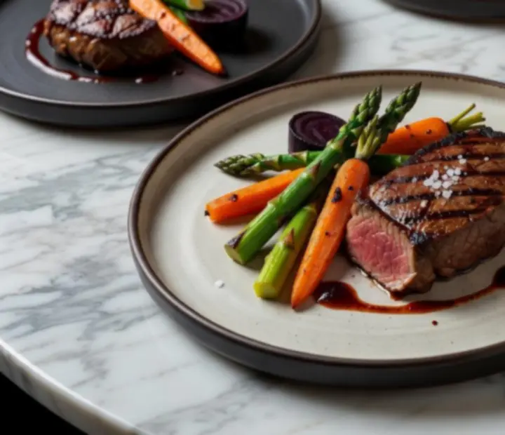 Gourmet fogások elegáns tálalással egy fine dining étteremben