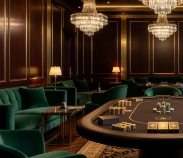 Elegáns, luxus poker atmoszféra gyertyafényes éttermi környezetben