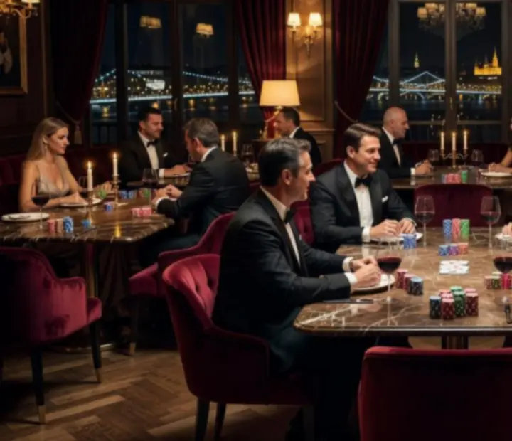 Exkluzív, tét nélküli poker est elegáns éttermi környezetben
